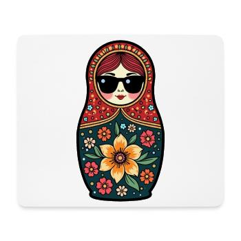 Russian Girl! Matryoshka Russian Sunglasses - Mouse Pad (horizontal) - white - Front