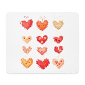 Heart Pattern Valentine's Day Heart Pattern Gift - Mouse Pad (horizontal) - white - Front
