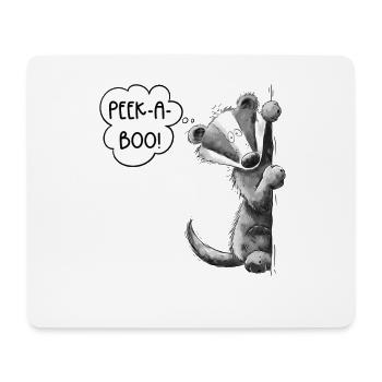 Peek-A-Boo Badger Cartoon Animal Motif Woodland Animal - Mouse Pad (horizontal) - white - Front
