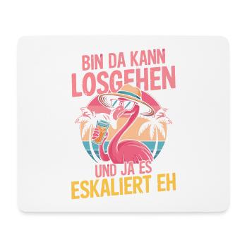 Party Flamingo Sommer Spruch Bin da kannlosgehen - Mousepad (Querformat) - Weiß - Vorne