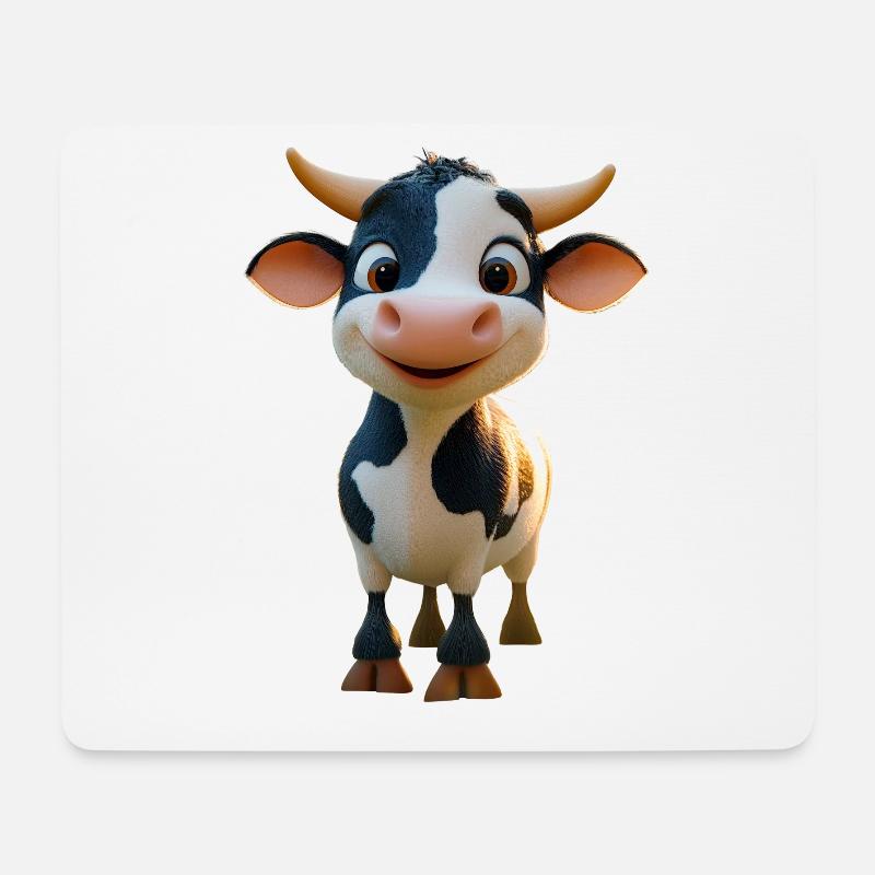 Kuh Bauer Rind Milch Vegan Kalb Cow Bauernhof Kühe - Mousepad (Querformat) - Weiß