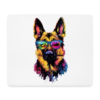 Berger Allemand Couleurs vives Pop Art Chien Chiens de berger - Tapis de souris (format paysage) - blanc - Devant