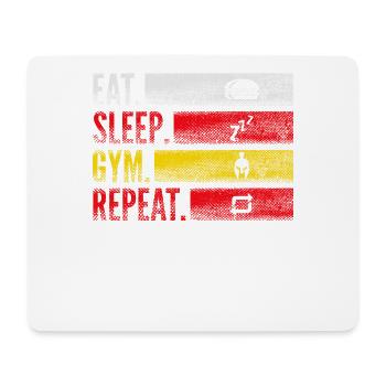 Eat Sleep Gym Repeat pour les sports de fitness - Tapis de souris (format paysage) - blanc - Devant