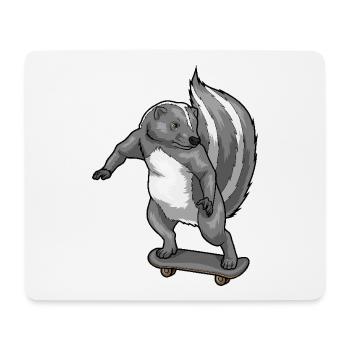 Stinktier Skater Skateboard - Mousepad (Querformat) - Weiß - Vorne