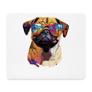 Mops Beige Hunde Liebe Carlin Kleiner Süßer Mops - Mousepad (Querformat) - Weiß - Vorne