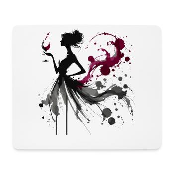 Elegante Weinliebhaber Silhouette Kunst - Mousepad (Querformat) - Weiß - Vorne