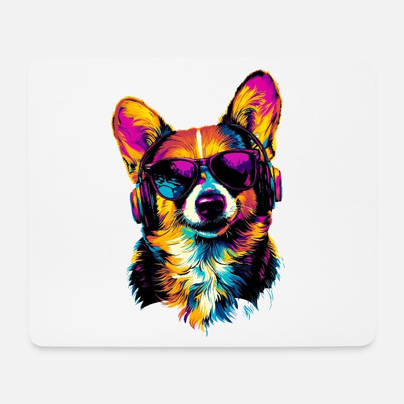 Corgi Welsh Corgi Cardigan Hund Süß Waliser Corgis - Mousepad (Querformat) - Weiß