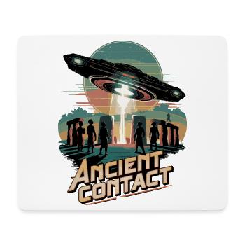Uralte Astronauten-Begegnung mit Stonehenge UFO - Mousepad (Querformat) - Weiß - Vorne