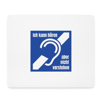 Gehörlos Logo Hörgeschädigt Taub Schwerhörig - Mousepad (Querformat) - Weiß - Vorne