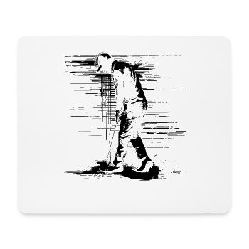 Golfer Zeichnung - Mousepad (Querformat) - Weiß - Vorne