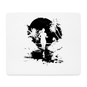 Läuferin Zeichnung - Mousepad (Querformat) - Weiß - Vorne