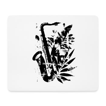Lustiges Saxophon - Mousepad (Querformat) - Weiß - Vorne