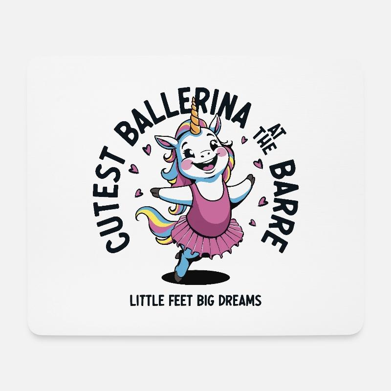 Cutest ballerina at the barre - Mousepad (Querformat) - Weiß