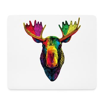 Moose Mosses Bull Elk Antlers Deer Wild Moose - Mouse Pad (horizontal) - white - Front