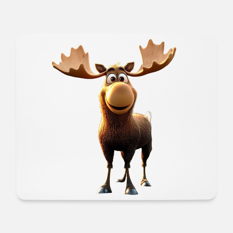 Elch Moose Elchbulle Geweih Hirsch Wilde Elche - Mousepad (Querformat) - Weiß