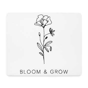 Floraison et croissance Design floral minimaliste - Tapis de souris (format paysage) - blanc - Devant