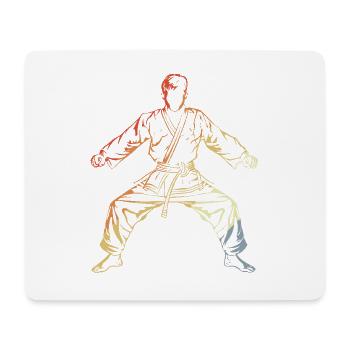 Karate Junge Skizze Vintage - Mousepad (Querformat) - Weiß - Vorne