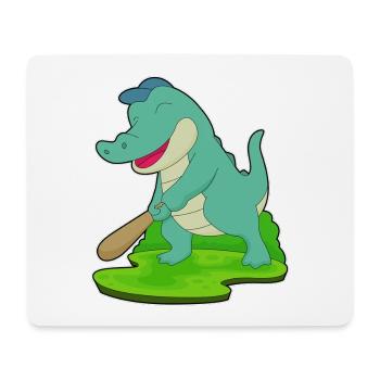 Crocodile Baseball Baseball Bat - Mouse Pad (horizontal) - white - Front