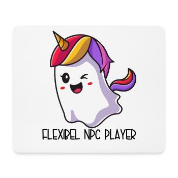 Flexible NPC Player – Bunter Einhorn Geist - Mousepad (Querformat) - Weiß - Vorne