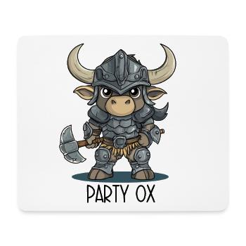 Party Ox – Groupe de Héros Chevalier Bœuf - Tapis de souris (format paysage) - blanc - Devant