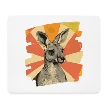 Kangaroo Retro - Mouse Pad (horizontal) - white - Front