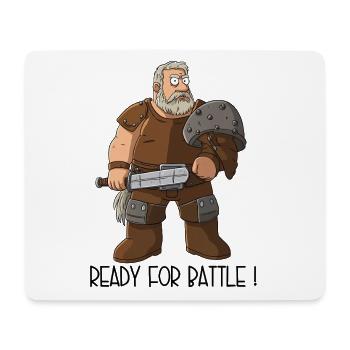 Lustiger Cartoon Krieger – Ready For Battle - Mousepad (Querformat) - Weiß - Vorne