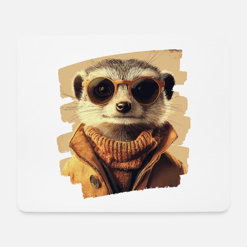 Erdmännchen - Mousepad (Querformat) - Weiß