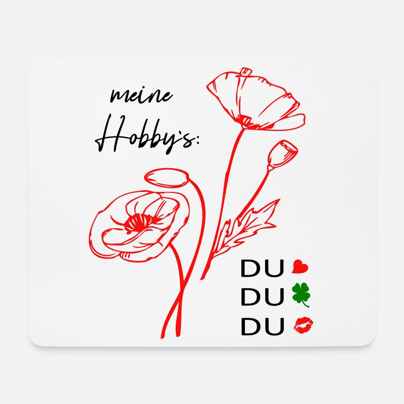 meine Hobbys sind Du, Love - Mousepad (Querformat) - Weiß