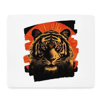 Tiger Retro - Mousepad (Querformat) - Weiß - Vorne