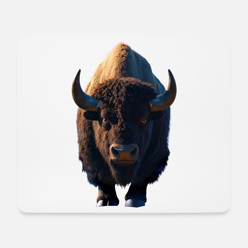 Bison Wisent Wildrind Buffalo Amerikanischer Bison - Mousepad (Querformat) - Weiß