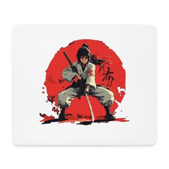 Katana Swordswoman Design - Mouse Pad (horizontal) - white - Front