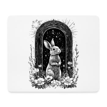 Hasenmotiv Boho Hase Frühling Bohemian Cottagecore - Mousepad (Querformat) - Weiß - Vorne