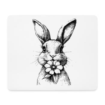 Ostern Hase Blume Blumenhase Cottagecore Frühling - Mousepad (Querformat) - Weiß - Vorne