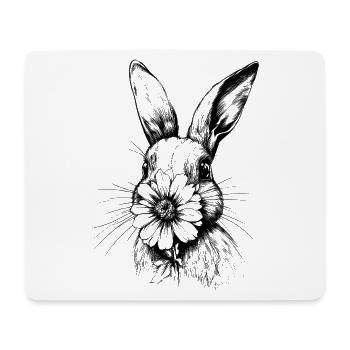 Blumenhase Hase Blume Cottagecore Ostern Frühling - Mousepad (Querformat) - Weiß - Vorne