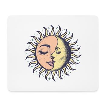 Boho Sonne Mond Spiritualität Sonnengesicht - Mousepad (Querformat) - Weiß - Vorne