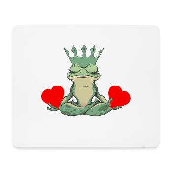 Valentin Frosch Frösche Herz Kröte König - Mousepad (Querformat) - Weiß - Vorne