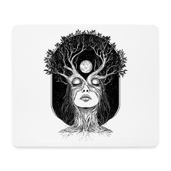 Boho Baum Frau Gaea Abstrakt Grafik Mystisch - Mousepad (Querformat) - Weiß - Vorne