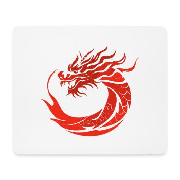 Dragon Rouge à la japonaise - Tapis de souris (format paysage) - blanc - Devant