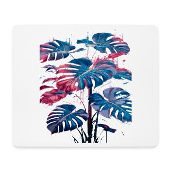 Rétro Monstera Plante Neon Synthwave - Tapis de souris (format paysage) - blanc - Devant