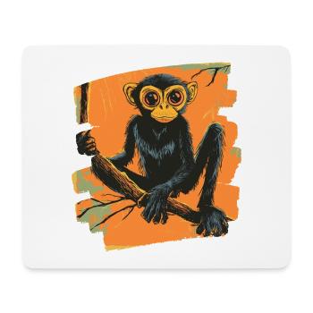 Spinnenaffe Retro - Mousepad (Querformat) - Weiß - Vorne