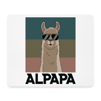 Papa Alpaga Papa Drôle Lama Cadeau de Fête des Pères - Tapis de souris (format paysage) - blanc - Devant