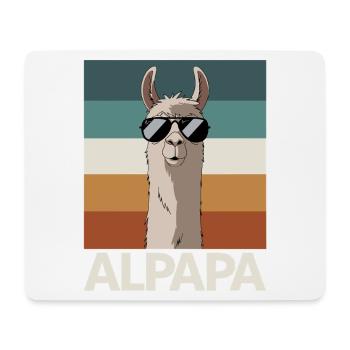 Papa Alpaga Papa Drôle Lama Cadeau de Fête des Pères - Tapis de souris (format paysage) - blanc - Devant