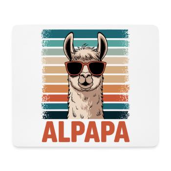 Papa Alpaga Papa Drôle Lama Cadeau de Fête des Pères - Tapis de souris (format paysage) - blanc - Devant
