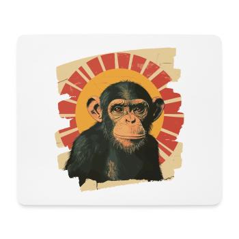 Affe Retro - Mousepad (Querformat) - Weiß - Vorne