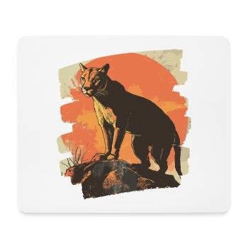Lion de montagne Rétro - Tapis de souris (format paysage) - blanc - Devant
