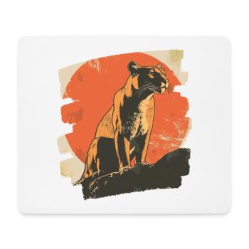 Lion de montagne Rétro - Tapis de souris (format paysage) - blanc - Devant