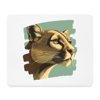 Lion de montagne Rétro - Tapis de souris (format paysage) - blanc - Devant