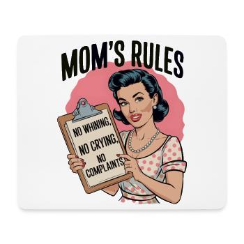 Chemise Mom’s Rules | Design rétro amusant - Tapis de souris (format paysage) - blanc - Devant