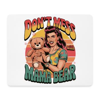 Leg dich nicht mit Mama Bär Retro Lustiges Geschenk an - Mousepad (Querformat) - Weiß - Vorne
