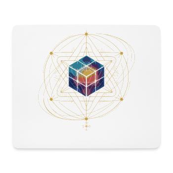 Metatrons Würfel Heilige Geometrie Kosmische Kunst - Mousepad (Querformat) - Weiß - Vorne